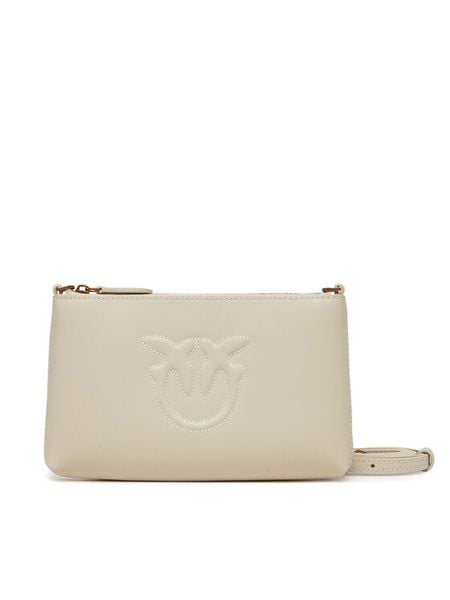 PINKO Torebka Flat Horizontal Mini PE 25 PCPL 104277 A2AN Biały. Białe listonoszki damskie Pinko, bez wzorów, ze skóry, bez dodatków. Za 539.99 zł.