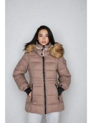 Steve Madden Kurtka zimowa w kolorze jasnobrązowo-szarym rozmiar: L. Brązowe kurtki damskie Steve Madden, na zimę, l, bez wzorów, z puchu, bez kaptura. Za 230.59 zł.