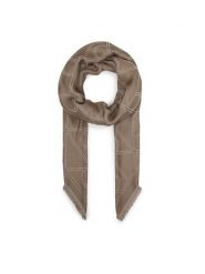 Calvin Klein Chusta Emblem Aop Contrast Lw Square Sc LV04F8077G Beżowy. Brązowe chusty damskie Calvin Klein, bez wzorów, z materiału. Za 289.99 zł.