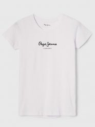 Pepe Jeans Koszulka w kolorze białym rozmiar: XL. Białe bluzki damskie Pepe Jeans, xl, bez wzorów, z jeansu, bez kołnierzyka, bez ramiączek. Za 109.78 zł.