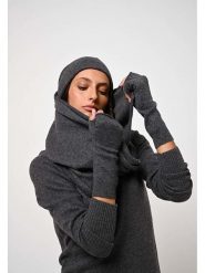 AUTHENTIC CASHMERE Kaszmirowe mankiety "Serre" w kolorze antracytowym rozmiar: onesize. Czarne rękawiczki damskie AUTHENTIC CASHMERE, bez wzorów, z kaszmiru. Za 166.49 zł.