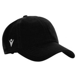 Czarna czapka baseballowa Macron Dart (x5). Czarne czapki z daszkiem damskie Macron, bez wzorów, z materiału. Za 307.50 zł.