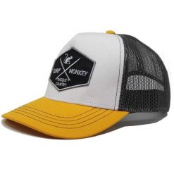 Czapka Trucker - 5 Paneli / Dorośli / Jeden rozmiar (Żółty/Szary). Żółte czapki z daszkiem damskie SURF MONKEY, bez wzorów. Za 159.95 zł.