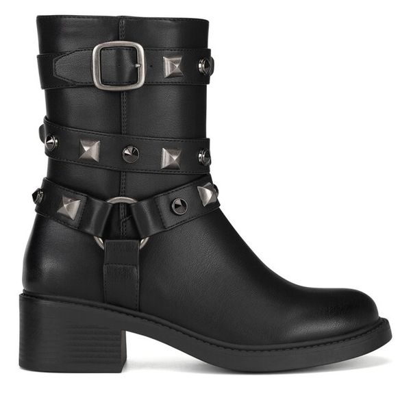 Botki Jenny Fairy. Czarne botki damskie Jenny Fairy, bez obcasa, na słupku, bez zapięcia. Za 199.99 zł.