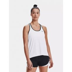 Koszulka fitness damska Under Armour Knockout Tank bez rękawów. Czarne koszulki sportowe damskie Under Armour, xs, bez wzorów, bez ramiączek, na fitness i siłownię. Za 109.99 zł.