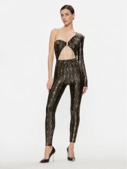 Elisabetta Franchi Kombinezon TU-022-37E2-V545 Czarny Slim Fit. Czarne sukienki damskie Elisabetta Franchi, bez wzorów, z syntetyku, bez ramiączek. Za 3,569.00 zł.