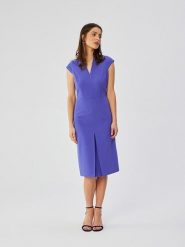 Stylove Sukienka w kolorze niebiesko-fioletowym rozmiar: XL. Niebieskie sukienki damskie Stylove, bez wzorów, bez ramiączek. Za 298.95 zł.