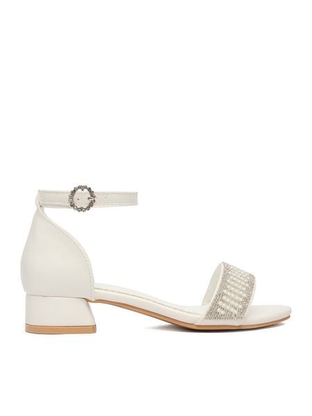 DeeZee Sandały CEO-CM240430-5 Biały. Białe sandały dziewczęce DeeZee, z materiału, bez obcasa, bez zapięcia. Za 89.99 zł.