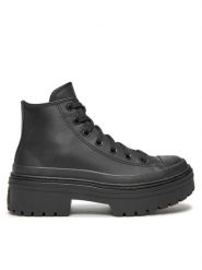 Converse Trzewiki Chuck Taylor All Star Lugged Heel Leather Platform A10369C Czarny. Czarne botki damskie Converse, ze skóry, retro, bez obcasa, na płaskiej podeszwie, bez zapięcia. Za 409.99 zł.