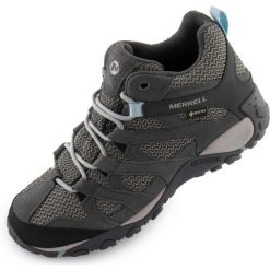 Buty Outdoor Merrell Alverstone Mid Gtx Storm Damskie Szare. Niebieskie obuwie trekkingowe damskie Merrell, bez zapięcia. Za 751.99 zł.
