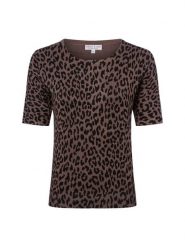 Marie Lund Damska koszulka z dzianiny Kobiety brązowy wzorzysty, S. Brązowe koszulki damskie Marie Lund, s, bez wzorów, z dzianiny, bez kołnierzyka, bez ramiączek. Za 159.95 zł.