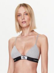 Calvin Klein Underwear Biustonosz braletka Unlined 000QF7217E Szary. Szare biustonosze Calvin Klein Underwear, bez wzorów, z bawełny. Za 119.99 zł.