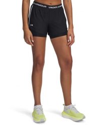 Under Armour Szorty funkcyjne 2w1 w kolorze czarnym rozmiar: M. Czarne spodenki sportowe damskie Under Armour, m, bez wzorów, outdoorowe. Za 101.45 zł.
