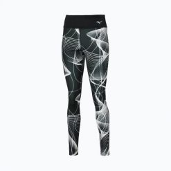 Legginsy damskie do biegania Mizuno Printed. Czarne legginsy sportowe damskie Mizuno, l, bez wzorów, z elastanu, do biegania. Za 139.99 zł.