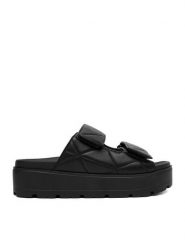 DeeZee Klapki CEO-R25SS09248 Czarny. Czarne klapki damskie DeeZee, bez wzorów, ze skóry, bez obcasa, bez zapięcia. Za 149.99 zł.