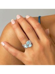 Les Petites Précieuses Srebrny pierścionek z topazem rozmiar: 52. Szare pierścionki damskie Les Petites Précieuses, z topazem, srebrne. Za 173.99 zł.