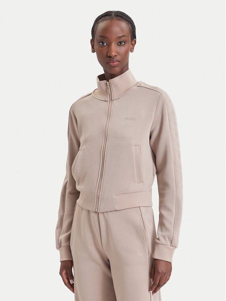 Guess Bluza V6BQ18 K6358 Beżowy ciemny Regular Fit. Brązowe bluzy damskie Guess, s, z aplikacjami, z syntetyku, bez kaptura. Za 394.99 zł.