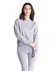 Damska bluza z okrągłym dekoltem Greysongreys. Szare bluzy damskie LEONE 1947 APPAREL, na zimę, l, bez wzorów, z bawełny, z kapturem. Za 84.16 zł.