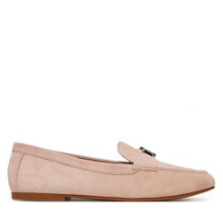 Lordsy LAUREN RALPH LAUREN. Czerwone półbuty damskie Lauren Ralph Lauren, bez wzorów, bez obcasa, bez zapięcia. Za 539.99 zł.