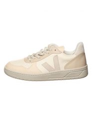 Veja Skórzane sneakersy "V 10" w kolorze kremowo-beżowym rozmiar: 37. Brązowe obuwie sportowe damskie Veja, bez zapięcia. Za 461.21 zł.
