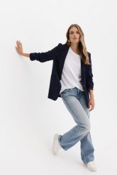 MARYNARKA NANCY GRANATOWA M - Flawless. Niebieskie marynarki i żakiety damskie Flawless, m, bez wzorów, biznesowe. Za 600.00 zł.