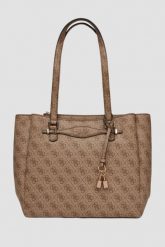 GUESS Brązowa shopperka damska Katya Multi. Brązowe shopper bag Guess, z aplikacjami, ze skóry ekologicznej, bez dodatków. W wyprzedaży za 559.99 zł.
