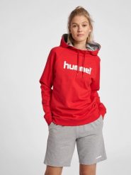 Bluza sportowa z kapturem damska Hummel Go Cotton Logo Hoodie Woman. Czarne bluzy damskie Hummel, m, bez wzorów, z bawełny, z kapturem. Za 98.00 zł.