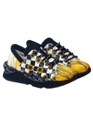 Goby Skórzane sneakersy w kolorze żółto-czarnym rozmiar: 39. Czarne obuwie sportowe damskie Goby, bez zapięcia. Za 324.95 zł.