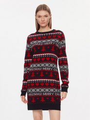 Brave Soul Sukienka dzianinowa LKD-248JINGLE Granatowy Regular Fit. Niebieskie sukienki damskie Brave Soul, bez wzorów, z dzianiny, bez ramiączek. Za 189.99 zł.
