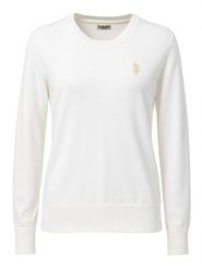 U.S. Polo Assn. Sweter w kolorze białym rozmiar: S. Białe swetry klasyczne damskie U.S. Polo Assn., s, z bawełny, bez kołnierzyka. Za 120.95 zł.