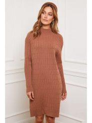 Joséfine Sukienka dzianinowa "Doumbia" w kolorze karmelowym rozmiar: L. Brązowe sukienki damskie Joséfine, bez wzorów, z dzianiny, bez ramiączek. Za 195.99 zł.