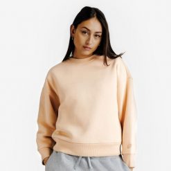 Bluza damska Elementals okrągły dekolt. Brązowe bluzy damskie Decathlon, l, bez wzorów, z bawełny, bez kaptura. Za 159.99 zł.