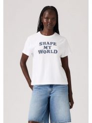 Levi's Koszulka w kolorze białym rozmiar: M. Białe bluzki damskie Levi's, m, bez wzorów, z bawełny, bez kołnierzyka, bez ramiączek. Za 88.64 zł.