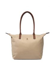 Tommy Hilfiger Torebka Popette Tote AW0AW17711 Brązowy. Brązowe torebki klasyczne damskie Tommy Hilfiger, z materiału, bez dodatków. Za 339.99 zł.