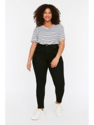 Trendyol Dżinsy - Skinny fit - w kolorze czarnym rozmiar: 46. Czarne jeansy damskie Trendyol, z podwyższonym stanem. Za 70.24 zł.