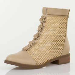 Beżowe wiosenne ażurowe botki damskie Jezzi Asa62-130. Brązowe botki damskie Jezzi, na jesień, z jeansu, boho, bez obcasa, na obcasie, bez zapięcia. Za 259.00 zł.