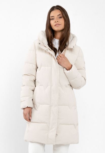 Zimowy płaszcz J-LUCY. Białe płaszcze damskie Volcano, na zimę, xl, bez wzorów, z materiału, bez kaptura. Za 409.99 zł.