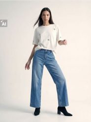 Bawełniane jeansy wide leg - niebieski. Niebieskie jeansy damskie Sinsay. Za 59.99 zł.