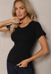 Czarny Klasyczny T-shirt z Bawełny Bilena. Czarne t-shirty damskie Renee, bez wzorów, z bawełny, bez kołnierzyka. Za 24.99 zł.