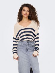 ONLY Sweter w kolorze beżowym rozmiar: M. Brązowe swetry klasyczne damskie Only, m, bez kołnierzyka. Za 61.46 zł.