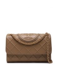 Tory Burch Torebka Fleming Soft Convertible Shoulder Bag 137301 Beżowy. Brązowe listonoszki damskie Tory Burch, bez wzorów, ze skóry, bez dodatków. Za 3,499.00 zł.