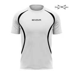 Unisex givova biegnąca koszula biała/czarna L - Oddychający i lekki. Białe koszule damskie Givova, l, bez wzorów, bez kołnierzyka, bez ramiączek. Za 198.99 zł.