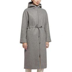 Kurtka GEOX W DORALEA LONG COAT Szary. Szare kurtki damskie Geox, bez wzorów, z tkaniny, bez kaptura. Za 813.99 zł.