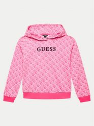 Guess Bluza J4YQ00 KA6R4 Różowy Regular Fit. Czerwone bluzy dziewczęce Guess, z aplikacjami, z bawełny, bez ramiączek, bez kaptura. Za 229.99 zł.