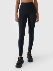 4F Legginsy sportowe w kolorze czarnym rozmiar: XS. Czarne legginsy damskie 4F, xs, bez wzorów, z materiału, z podwyższonym stanem, outdoorowe. Za 70.90 zł.