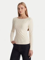 Guess Bluzka W6RP46 KA660 Écru Regular Fit. Bluzki damskie Guess, m, z aplikacjami, z syntetyku, bez kołnierzyka, bez ramiączek. Za 269.99 zł.