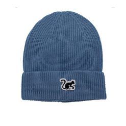 Czapka dzianinowa Beanie z wełny merynosów / rozmiar uniwersalny (niebieska). Niebieskie czapki damskie SURF MONKEY, z aplikacjami, z dzianiny. Za 179.95 zł.