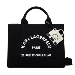 Torebka KARL LAGERFELD. Czarne torebki klasyczne damskie KARL LAGERFELD, bez dodatków. Za 649.99 zł.