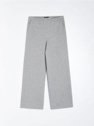 Dresowe spodnie wide-leg z efektem sprayowanego brokatu - szary. Szare spodnie sportowe damskie Sinsay, l, bez wzorów, z dresówki. Za 49.99 zł.