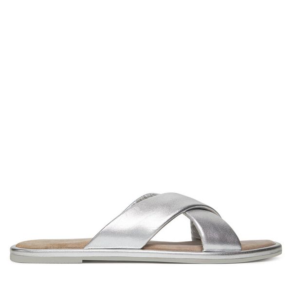 Klapki Tamaris. Szare klapki damskie Tamaris, bez wzorów, bez obcasa, bez zapięcia. Za 149.99 zł.